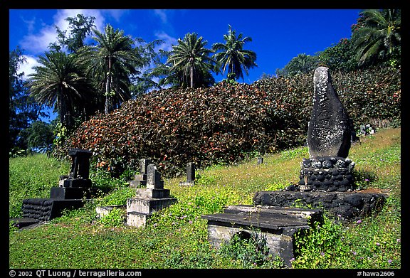 Japanese cemetery in Hana. Maui, Hawaii, USA (color)