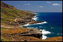 Coastline and highway, South-East. Oahu island, Hawaii, USA (color)