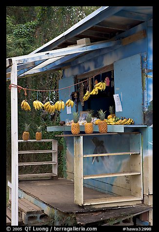 Decorated fruit stand. Oahu island, Hawaii, USA