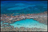 Turquoise pool in Hanauma Bay. Oahu island, Hawaii, USA