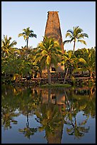 Fijian Bure Kalou, sprit house with high-reaching roof. Polynesian Cultural Center, Oahu island, Hawaii, USA