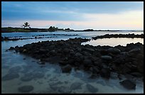 Aiopio fishtrap at sunset, Kaloko-Honokohau National Historical Park. Hawaii, USA ( color)