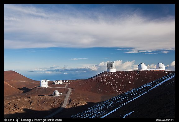 Summit observatory complex. Mauna Kea, Big Island, Hawaii, USA (color)
