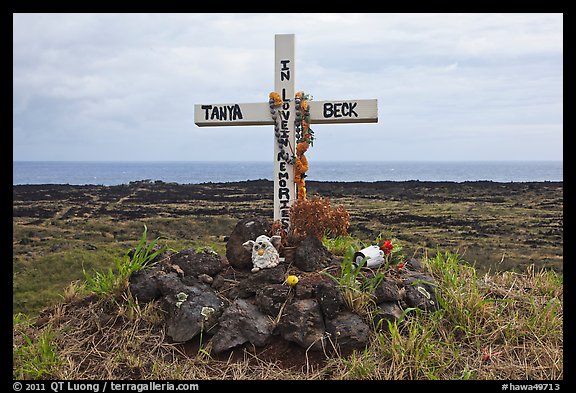 Roadside memorial. Maui, Hawaii, USA