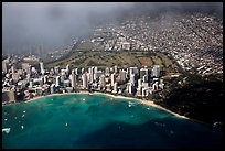 Aerial view of Kapiolani Park. Honolulu, Oahu island, Hawaii, USA