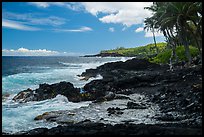 Jagged lava coastline, Puna. Big Island, Hawaii, USA ( color)
