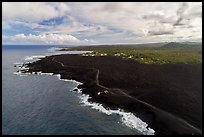 Aerial view of lava field and coastline near Cape Kumukahi. Big Island, Hawaii, USA ( color)