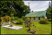Cemetery and church, Nahiku. Maui, Hawaii, USA ( color)