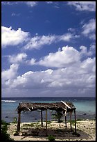 Beach fale near the Asaga Strait, Ofu Island. American Samoa