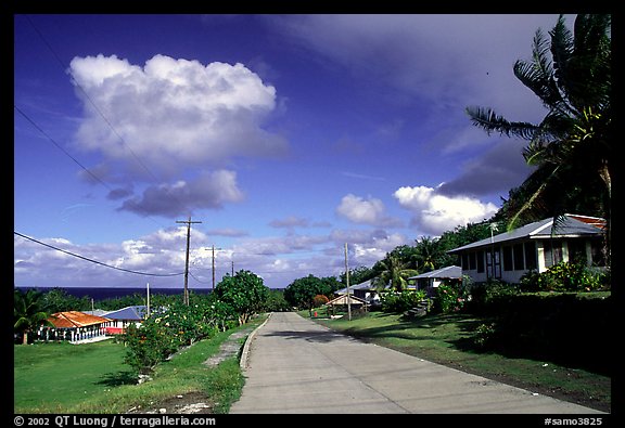 The main street of Fitiuta. American Samoa (color)