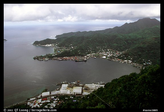 Pago Pago harbor seen from Mount Alava. Pago Pago, Tutuila, American Samoa (color)