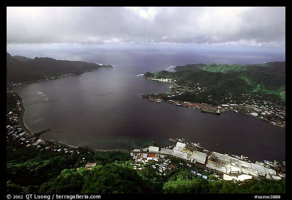 Pago Pago harbor seen from Mount Alava. Pago Pago, Tutuila, American Samoa (color)