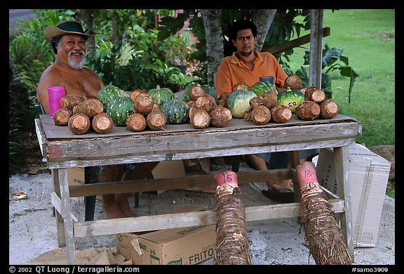 Vegetable stand in Iliili. Tutuila, American Samoa (color)