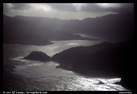 Aerial view of Pago Pago harbor. Pago Pago, Tutuila, American Samoa (color)