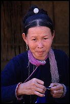 Woman of the Lao Huay tribe in Ban Nam Sang village. Laos (color)