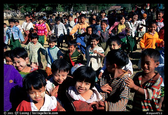Children at a school. Mount Popa, Myanmar (color)
