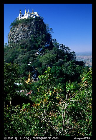 Complex of monestaries on a volcanic spire. Mount Popa, Myanmar (color)