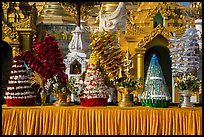 Elaborate offerings, Shwedagon Pagoda. Yangon, Myanmar