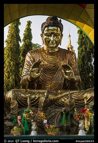 Huge buddha statue, Botataung Pagoda. Yangon, Myanmar (color)