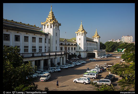 Central train station. Yangon, Myanmar (color)