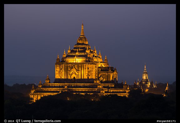Thatbyinnyu temple at night. Bagan, Myanmar