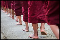 Bare feat of monks, Mahagandayon Monastery. Amarapura, Myanmar ( color)