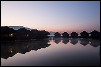 Resort cottages at dawn. Inle Lake, Myanmar ( color)