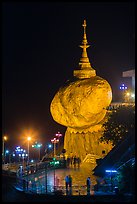 Golden Rock at night. Kyaiktiyo, Myanmar ( color)