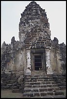 Prang Sam Yot, classic Khmer-Lopburi style hindu temple turned buddhist. Lopburi, Thailand (color)