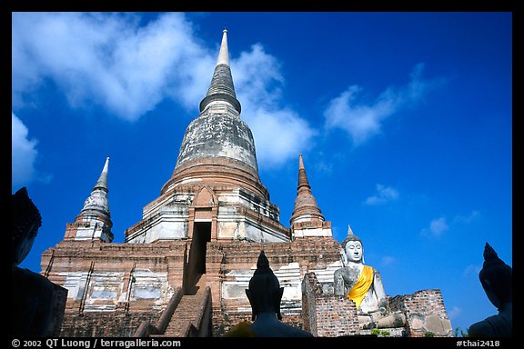 Wat Chai Mongkon and buddhas. Ayutthaya, Thailand