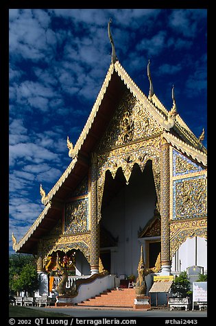 Wat Phra Singh, typical of northern Thai architecture. Chiang Mai, Thailand (color)