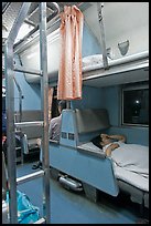 Passenger in sleeping train. Thailand
