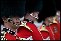 Close up of guards in ceremonial dress. London, England, United Kingdom ( color)