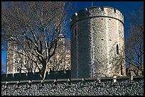 Crenallated wall and tower, Tower of London. London, England, United Kingdom ( color)
