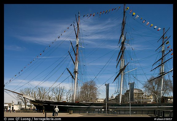 Cutty Sark in her dry dock. Greenwich, London, England, United Kingdom (color)