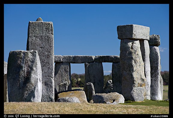 Trilithon lintels, Stonehenge, Salisbury. England, United Kingdom