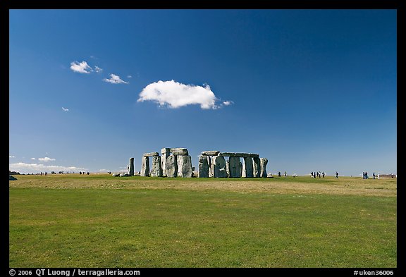 Circle of megaliths standing on the Salisbury Plain, Stonehenge, Salisbury. England, United Kingdom