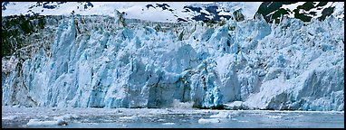 Front of tidewater glacier. Prince William Sound, Alaska, USA (Panoramic color)