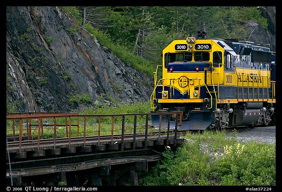 Alaska railroad locomotive. Whittier, Alaska, USA (color)