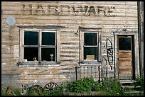 Windows and doors of old hardware store. McCarthy, Alaska, USA ( color)