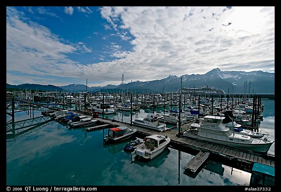 Small boat harbor, morning. Seward, Alaska, USA
