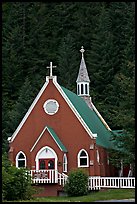 Red church. Seward, Alaska, USA (color)
