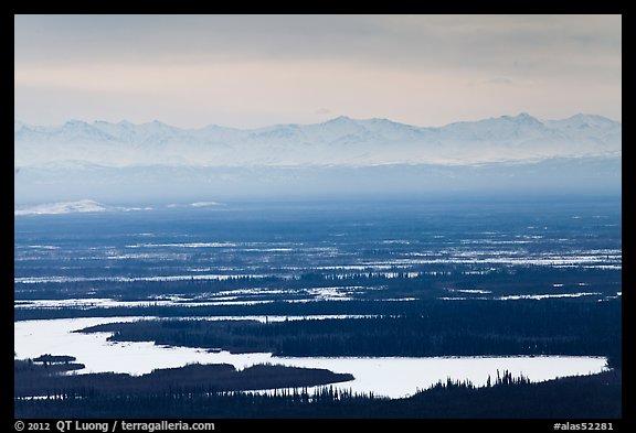 Alaska range rising above plain. Alaska, USA