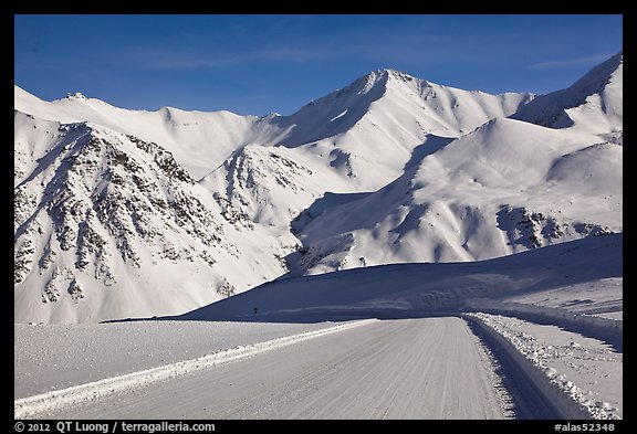 Frozen Dalton Highway, Atigun Pass. Alaska, USA (color)