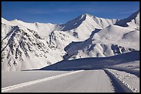 Frozen Dalton Highway, Atigun Pass. Alaska, USA