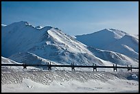 Trans Alaska Pipeline and snow-covered mountains. Alaska, USA
