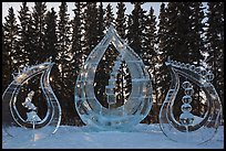 Multiblock Ice scultpures, World Ice Art Championships. Fairbanks, Alaska, USA (color)