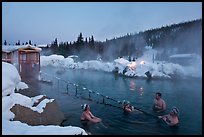 Rock Lake natural pool in winter. Chena Hot Springs, Alaska, USA