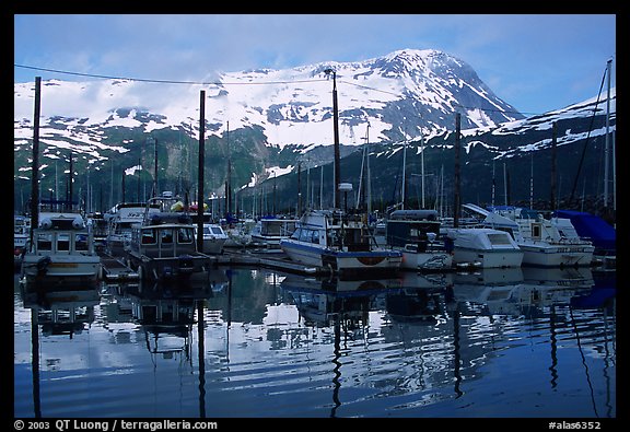 Whittier harbor. Whittier, Alaska, USA (color)