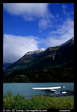 Floatplane in Lower Summit Lake. Alaska, USA